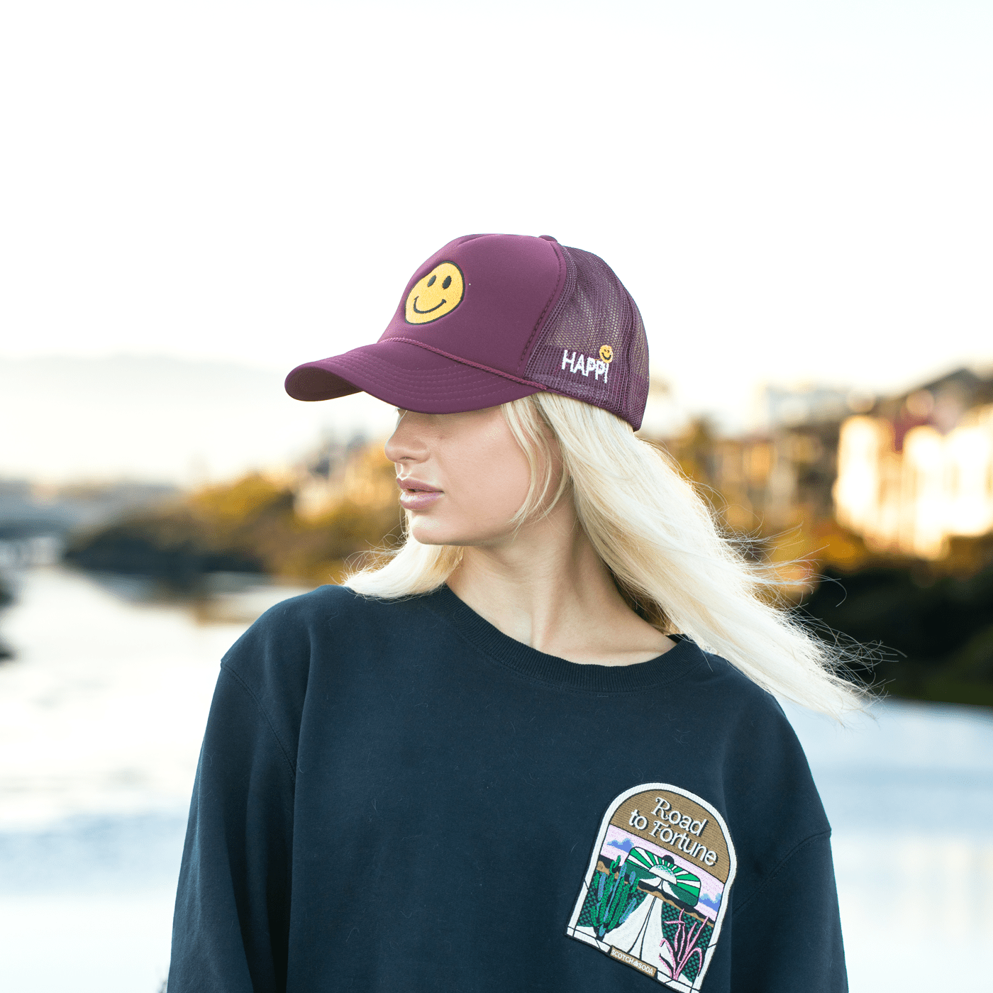 
                  
                    HAPPI HATS - CRIMSON WINE TRUCKER - Happi Hats
                  
                
