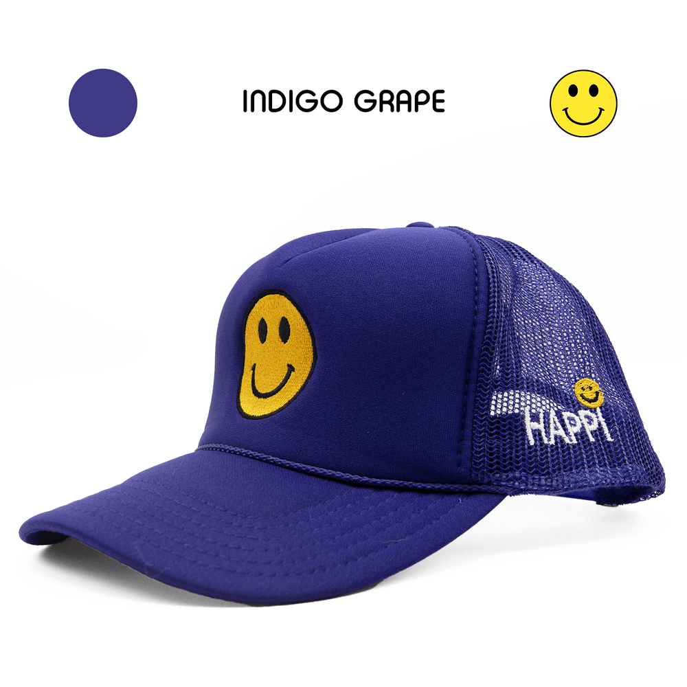 
                  
                    HAPPI HATS - INDIGO GRAPE TRUCKER - Happi Hats
                  
                