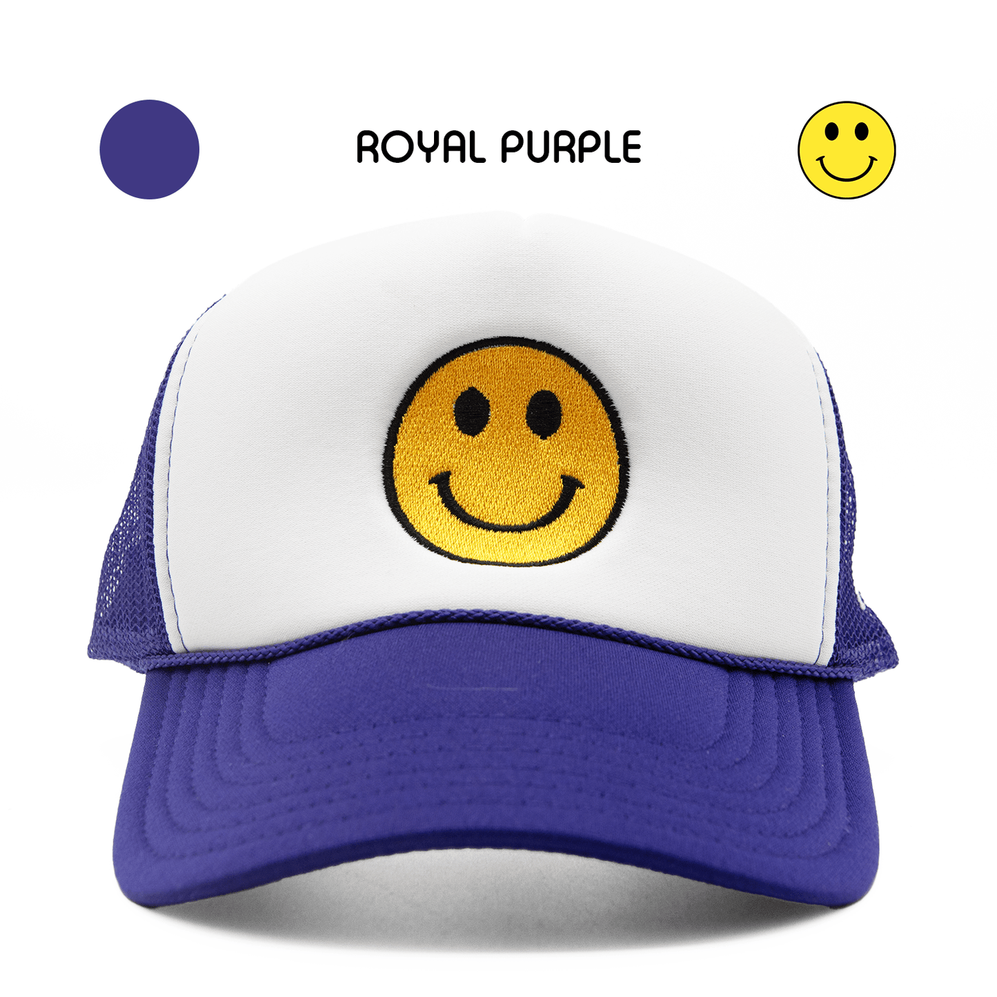 HAPPI HATS - ROYAL PURPLE WHITE TOP TRUCKER - Happi Hats