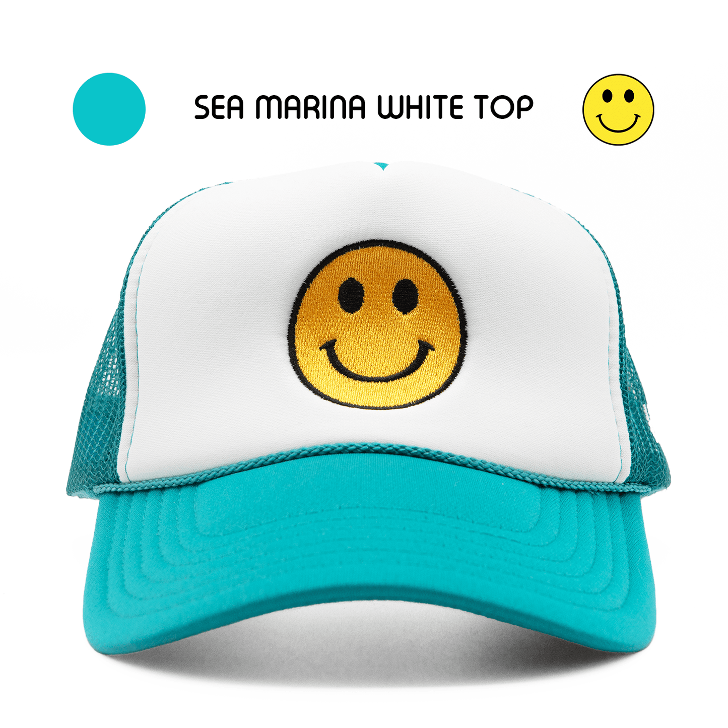 HAPPI HATS - SEA MARINA WHITE TOP TRUCKER - Happi Hats