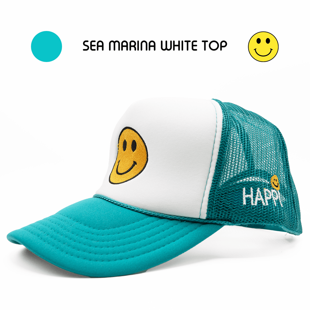 
                  
                    HAPPI HATS - SEA MARINA WHITE TOP TRUCKER - Happi Hats
                  
                