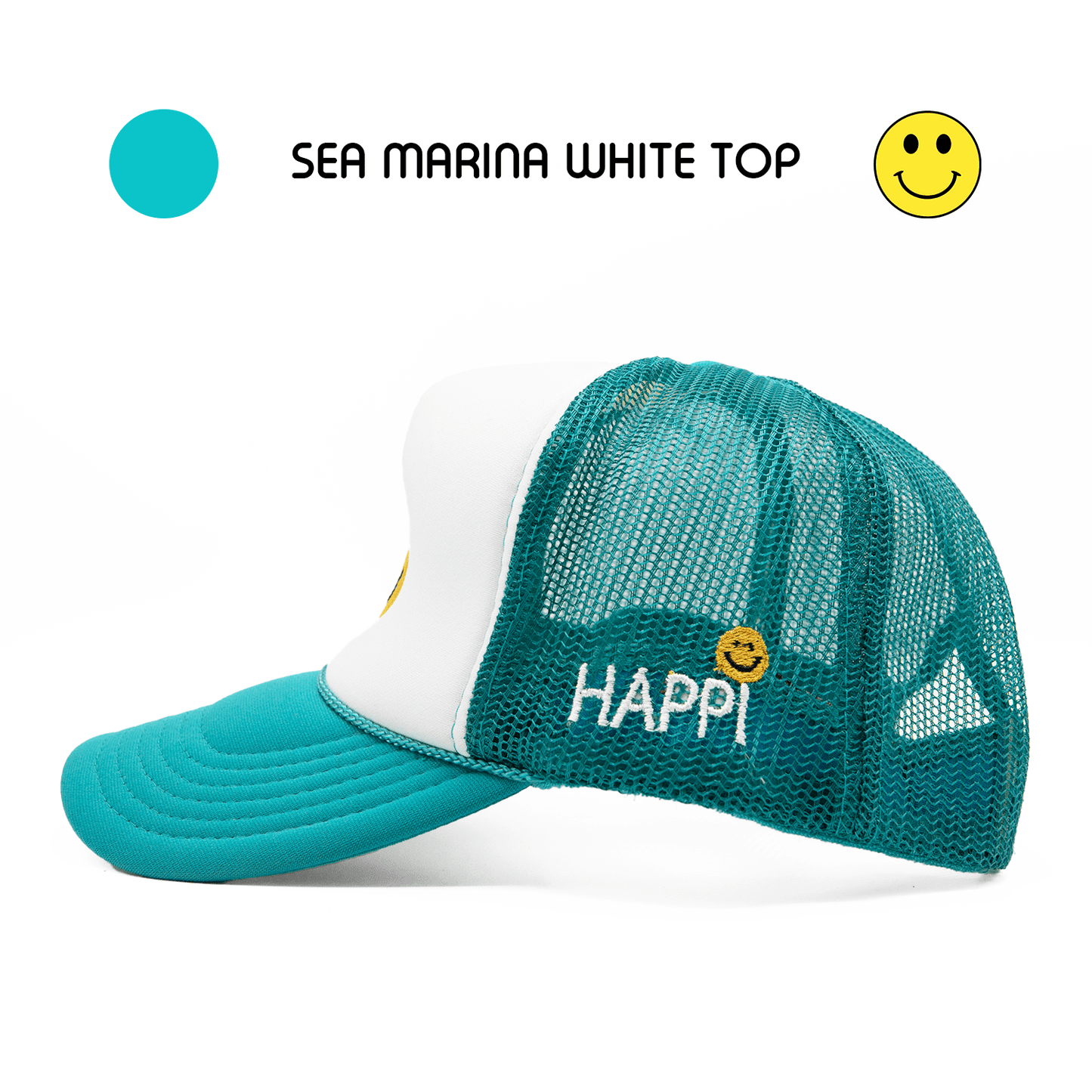 
                  
                    HAPPI HATS - SEA MARINA WHITE TOP TRUCKER - Happi Hats
                  
                